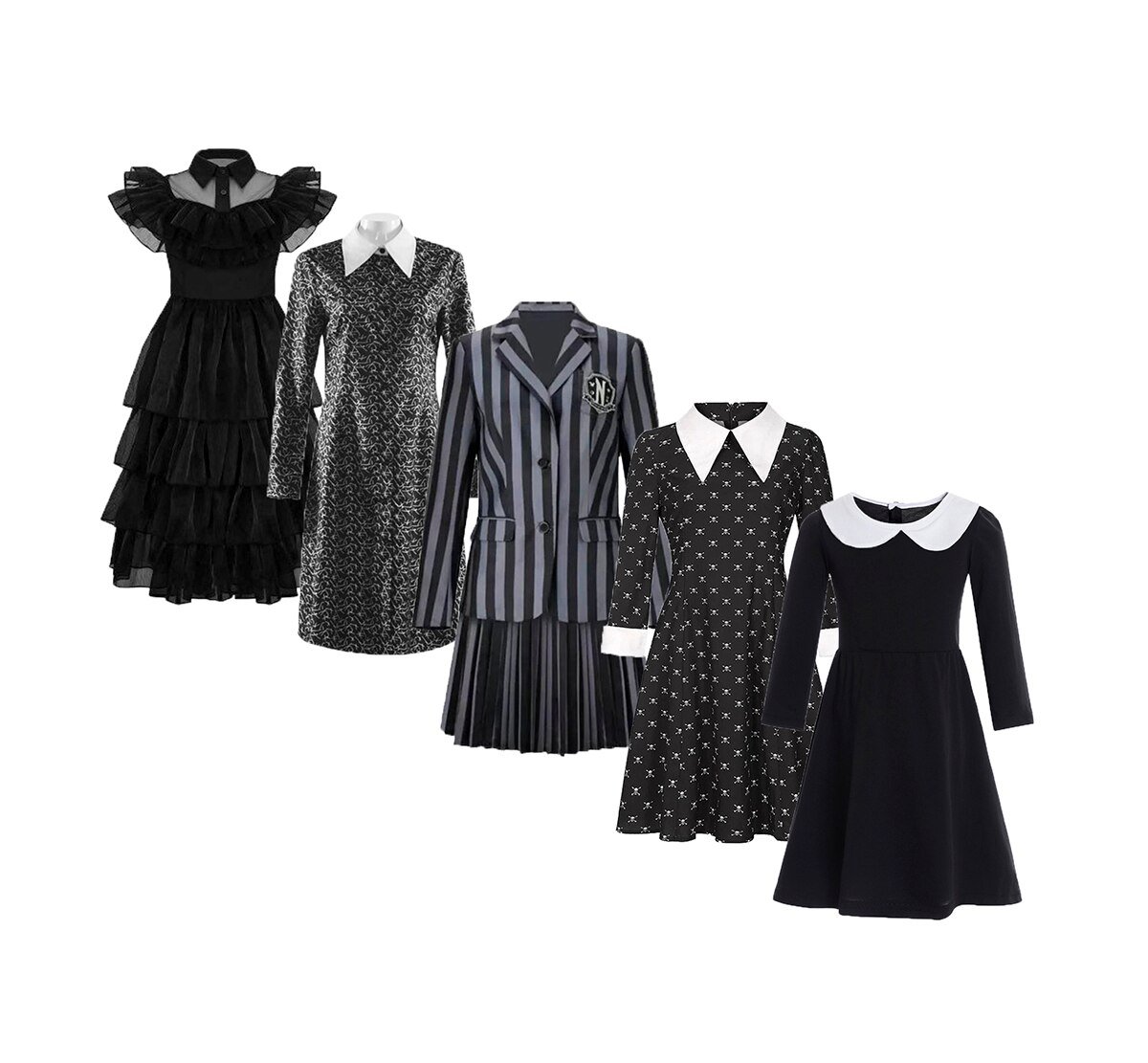 Kids Wednesday Addams Wednesday Cosplay Costume Dress Girls Halloween Outfit